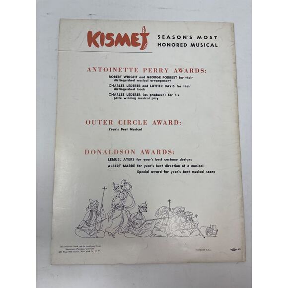 1955 Kismet Playbill and Program Taft Theatre Edwin Lester Julie Wilson - Picture 5 of 16